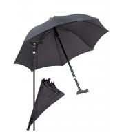 Vychádzková palica s dáždnikom 2v1 Twin Čierna